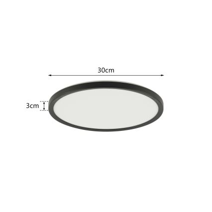Brilagi - LED RGBW fényerőszabályozható mennyezeti lámpa ULTRA SLIM LED/18W/230V 2700–6500K átm. 30 cm fekete + távvezérlő