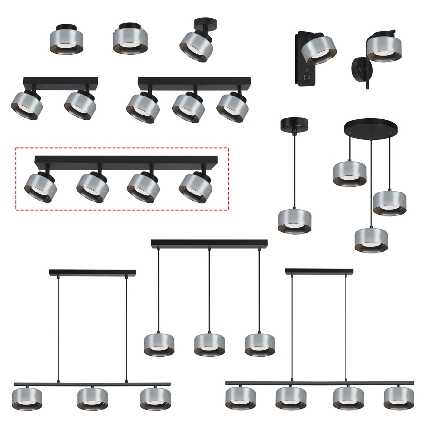 Brilagi - LED RGB+CCT dimmelhető spotlámpa AURA LUX 4xGX53/14W/230V 2700-6500K Wi-Fi Tuya fekete/füstszínű