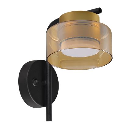 Brilagi - LED RGB+CCT Dimmelhető fali lámpa AURA LUX 1xGX53/14W/230V 2700-6500K Wi-Fi Tuya fekete/arany