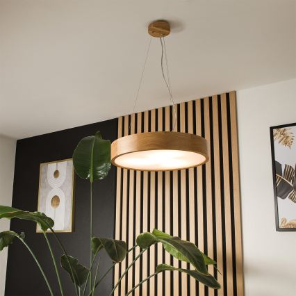 Brilagi - LED RGBW dimmelhető zsinóros csillár CARVALHO 3xE27/9W/230V 2700-6500K Wi-Fi tölgy, átmérő 47,5 cm