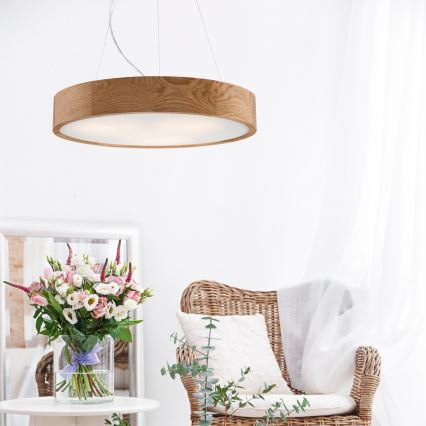 Brilagi - LED RGBW dimmelhető zsinóros csillár CARVALHO 3xE27/9W/230V 2700-6500K Wi-Fi tölgy, átmérő 47,5 cm