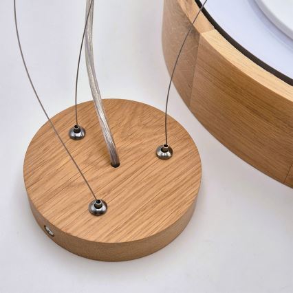 Brilagi - LED RGBW dimmelhető zsinóros csillár CARVALHO 3xE27/9W/230V 2700-6500K Wi-Fi tölgy, átmérő 47,5 cm