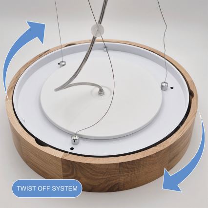 Brilagi - LED RGBW dimmelhető zsinóros csillár CARVALHO 3xE27/9W/230V 2700-6500K Wi-Fi tölgy, átmérő 47,5 cm