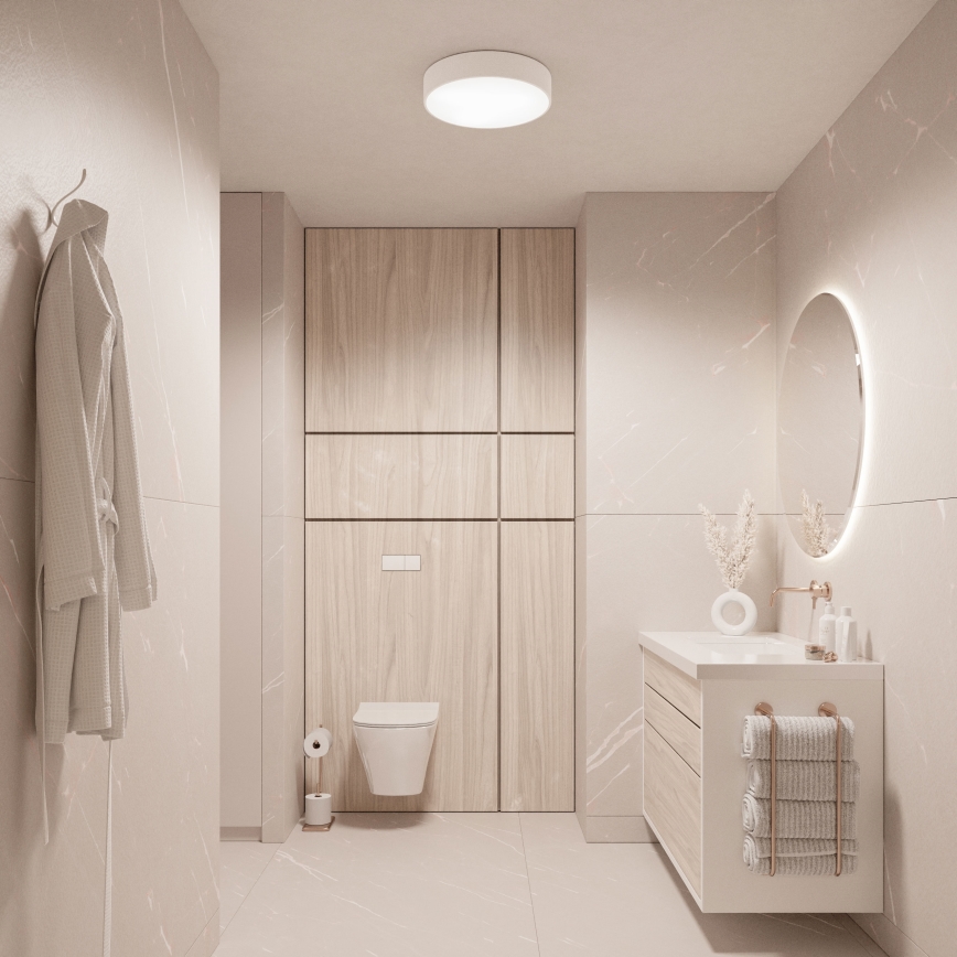 Brilagi - LED RGBW dimmelhető fürdőszobai mennyezeti lámpatest CLARE 2xE27/9W/230V 2700-6500K átm. 30 cm IP54 Wi-Fi fehér