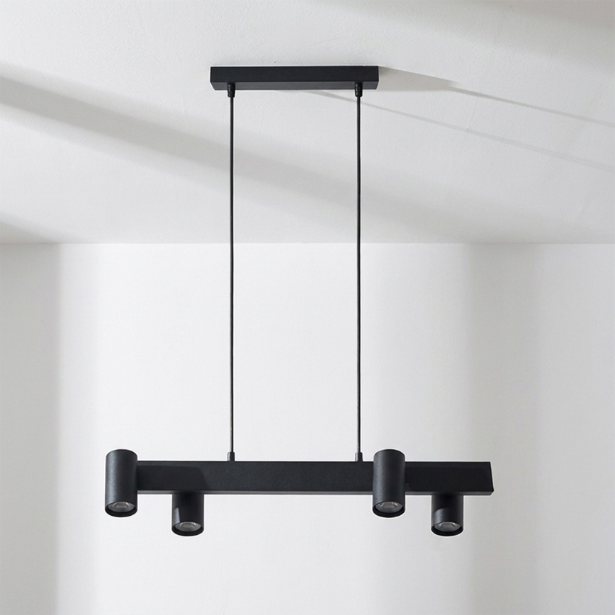 Brilagi - LED RGBW Dimmelhető kábellel függesztett csillár SELE 4xGU10/6,5W/230V 2700-6500K fekete