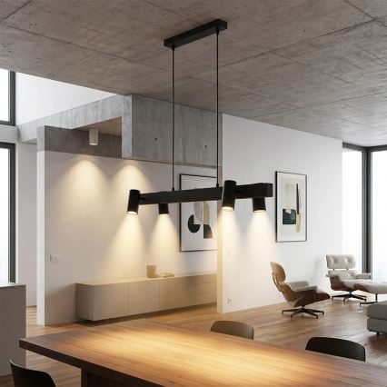 Brilagi - LED RGBW Dimmelhető kábellel függesztett csillár SELE 4xGU10/6,5W/230V 2700-6500K fekete