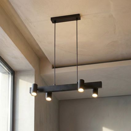 Brilagi - LED RGBW Dimmelhető kábellel függesztett csillár SELE 4xGU10/6,5W/230V 2700-6500K fekete