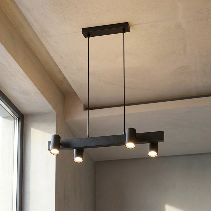 Brilagi - LED RGBW Dimmelhető kábellel függesztett csillár SELE 4xGU10/6,5W/230V 2700-6500K fekete