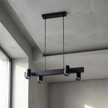 Brilagi - LED RGBW Dimmelhető kábellel függesztett csillár SELE 4xGU10/6,5W/230V 2700-6500K fekete