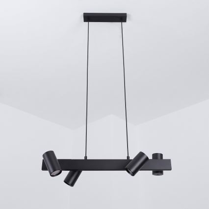 Brilagi - LED RGBW Dimmelhető kábellel függesztett csillár SELE 4xGU10/6,5W/230V 2700-6500K fekete