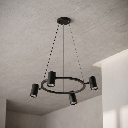 Brilagi - LED RGBW fényerőszabályozható kábeles csillár SELE 4xGU10/6,5W/230V 2700-6500K fekete