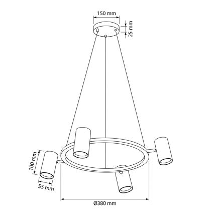Brilagi - LED RGBW fényerőszabályozható kábeles csillár SELE 4xGU10/6,5W/230V 2700-6500K fekete