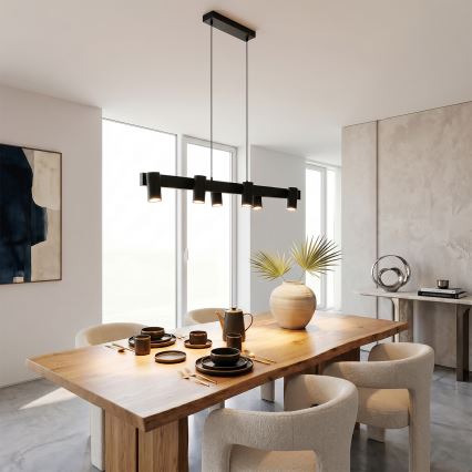 Brilagi - LED RGBW fényerőszabályozható kábeles függeszték SELE 6xGU10/6,5W/230V 2700-6500K fekete + távirányító