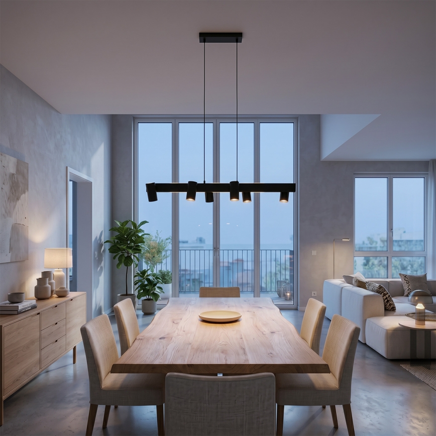 Brilagi - LED RGBW fényerőszabályozható kábeles függeszték SELE 6xGU10/6,5W/230V 2700-6500K fekete + távirányító
