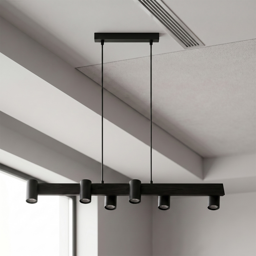Brilagi - LED RGBW fényerőszabályozható kábeles függeszték SELE 6xGU10/6,5W/230V 2700-6500K fekete + távirányító