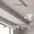 Brilagi - LED RGBW dimmelhető kábeles csillár SELE 6xGU10/6,5W/230V 2700-6500K fehér + távirányítóval