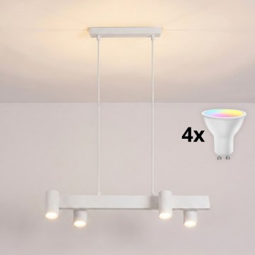 Brilagi - LED RGBW dimmelhető kábeles függeszték SELE 4xGU10/6,5W/230V 2700-6500K fehér