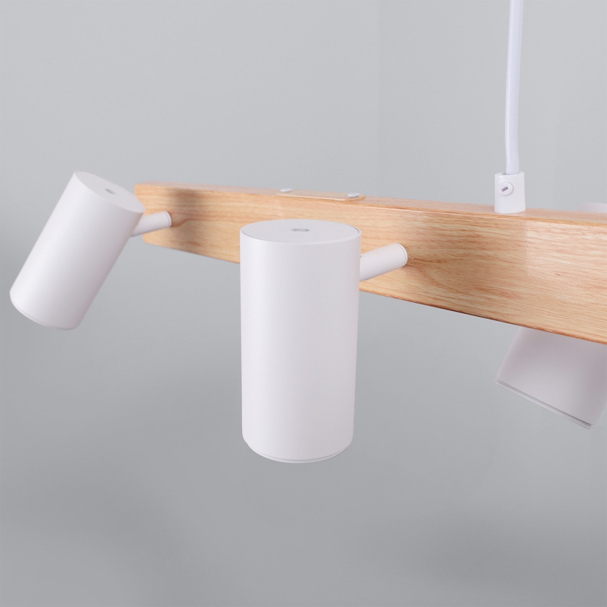 Brilagi - LED RGBW fényerőszabályozható kábeles csillár SELE 6xGU10/6,5W/230V 2700-6500K fehér/tölgy dekor + távirányító