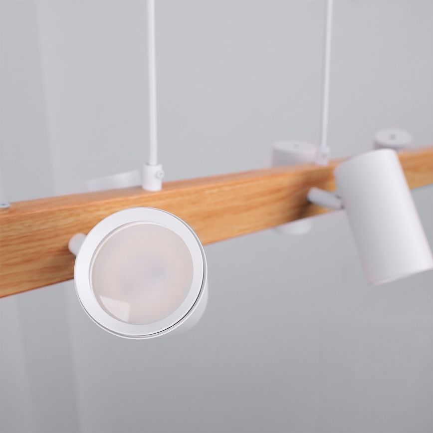 Brilagi - LED RGBW fényerőszabályozható kábeles csillár SELE 6xGU10/6,5W/230V 2700-6500K fehér/tölgy dekor + távirányító