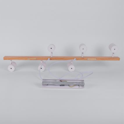 Brilagi - LED RGBW fényerőszabályozható kábeles csillár SELE 6xGU10/6,5W/230V 2700-6500K fehér/tölgy dekor + távirányító