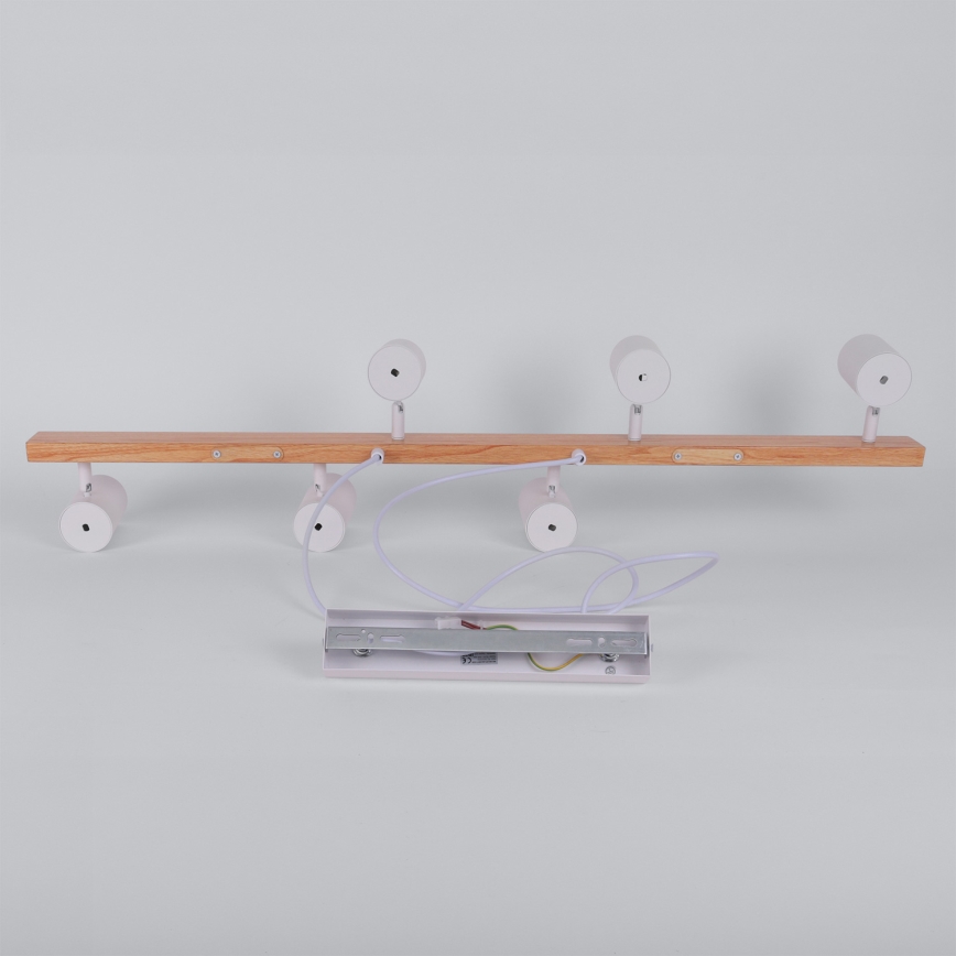 Brilagi - LED RGBW fényerőszabályozható kábeles csillár SELE 6xGU10/6,5W/230V 2700-6500K fehér/tölgy dekor + távirányító