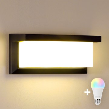 BRILAGI - LED RGBW dimmelhető kültéri fali lámpatest BRICKY 1xE27/12W/230V 2700-6500K IP54 fekete
