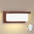 Brilagi - LED RGBW dimmelhető kültéri fali lámpatest BRICKY 1xE27/9W/230V 2700-6500K IP54 barna