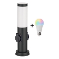 Brilagi - LED RGBW dimmelhető kültéri lámpa 2 aljzattal NOVA 1xE27/9W/230V 2700-6500K IP44 40 cm fekete