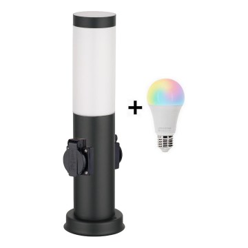 Brilagi - LED RGBW dimmelhető kültéri lámpa 2 aljzattal NOVA 1xE27/9W/230V 2700-6500K IP44 40 cm fekete
