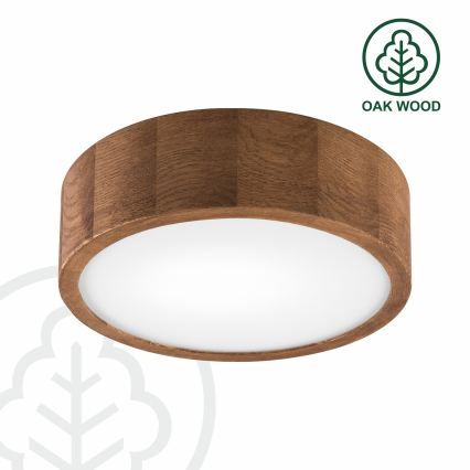 Brilagi - LED RGBW dimmelhető mennyezeti lámpatest CARVALHO 1xE27/9W/230V 2700-6500K Wi-Fi tölgy átm. 27,5 cm