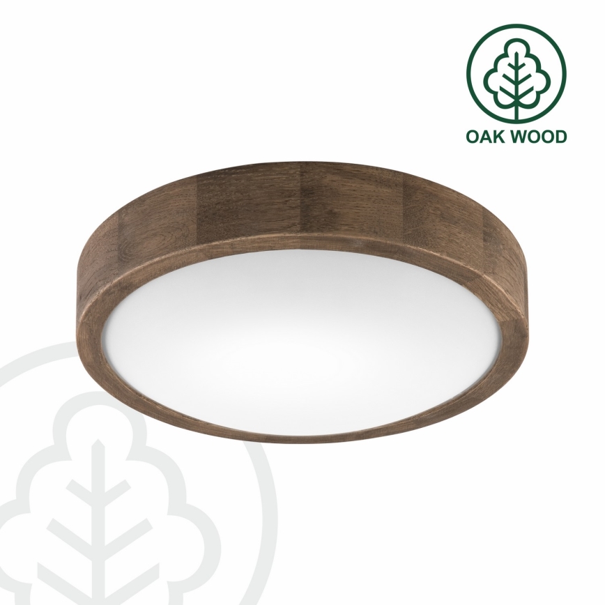 Brilagi - LED RGBW dimmelhető mennyezeti lámpa CARVALHO SLIM 1xE27/9W/230V 2700-6500K Wi-Fi tölgy átm. 27 cm