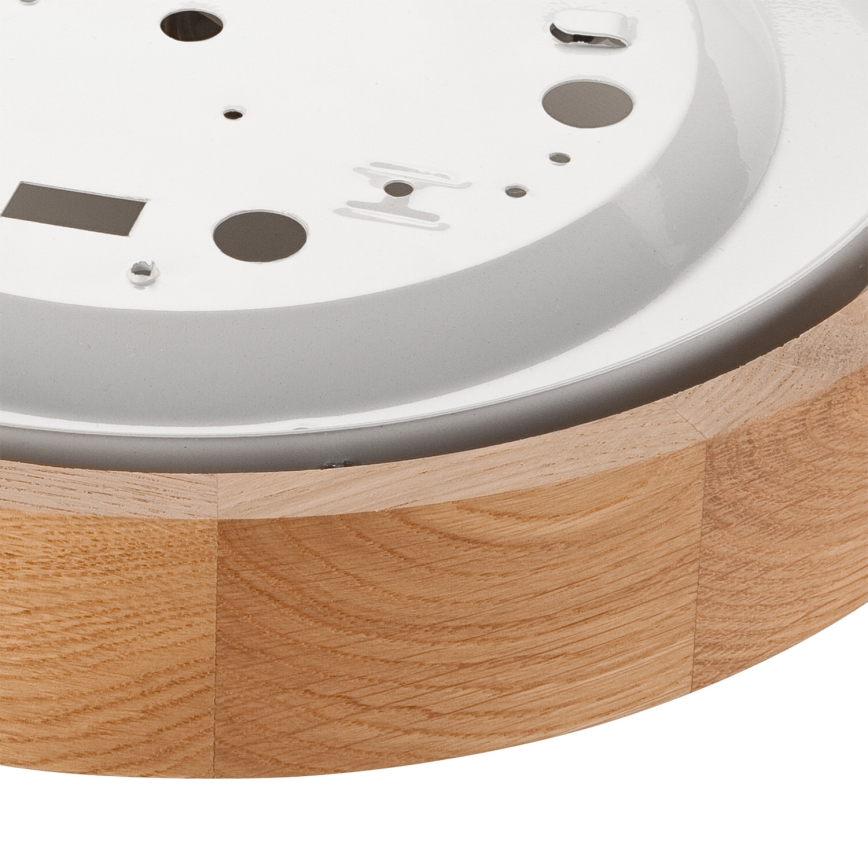 Brilagi - LED RGBW fényerőszabályozható mennyezeti lámpatest CARVALHO SLIM 1xE27/9W/230V 2700-6500K Wi-Fi tölgy, átm. 27 cm