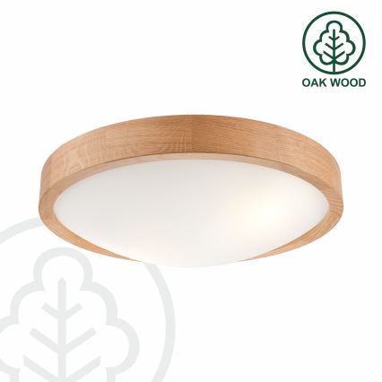 Brilagi - LED RGBW dimmelhető mennyezeti lámpa CARVALHO SLIM 2xE27/9W/230V 2700-6500K Wi-Fi tölgy átm. 37 cm