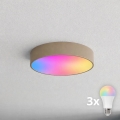 BRILAGI - LED RGBW dimmelhető mennyezeti lámpa CLARE 3xE27/12W/230V 2700-6500K átm. 40 cm bézs