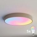 BRILAGI - LED RGBW dimmelhető mennyezeti lámpa CLARE 5xE27/12W/230V 2700–6500K, Ø 60 cm, Wi‑Fi, bézs