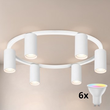Brilagi - LED RGBW Dimmelhető mennyezeti lámpa SELE 6xGU10/6,5W/230V 2700-6500K fehér + távirányító