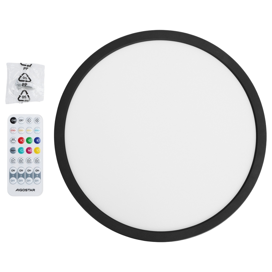 Brilagi - LED RGBW Dimmelhető mennyezeti lámpatest VIBE LED/24W/230V 3000-6500K átm. 29 cm fekete + távirányító