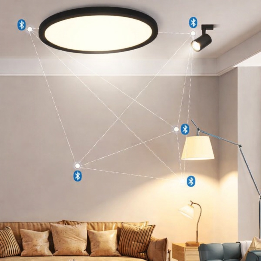 Brilagi - LED RGBW dimmelhető mennyezeti lámpatest VIBE LED/36W/230V 3000-6500K átm. 40 cm fekete + távirányítóval