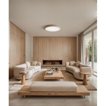 Brilagi - LED RGBW dimmelhető mennyezeti lámpa CLARE 5xE27/9W/230V 2700–6500K, Ø 60 cm, Wi‑Fi, bézs