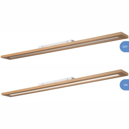 Brilagi - LED RGBW Dimmelhető panel WOODY FRAME LED/34W/230V 11,5x123 cm 2700-6500K tölgy + távirányítás