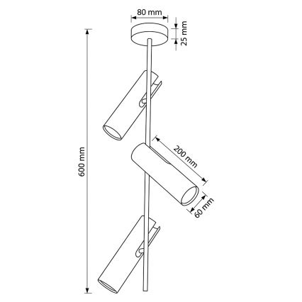 Brilagi - LED RGBW dimmelhető rúdon szerelt csillár BRANCH 3xGU10/6,5W/230V 2700-6500K fekete