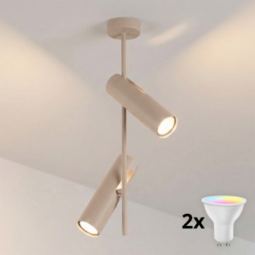 Brilagi - LED RGBW Dimmelhető rúdos csillár BRANCH 2xGU10/6,5W/230V 2700-6500K bézs