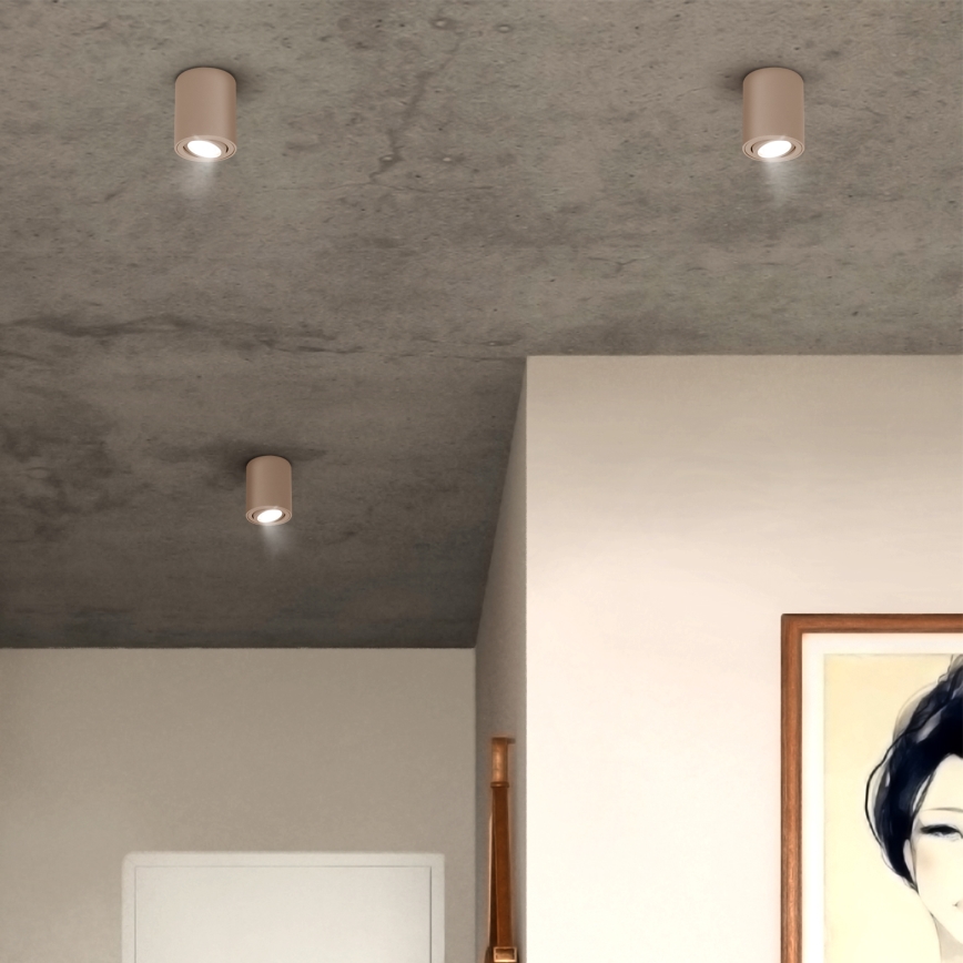 Brilagi - LED RGBW dimmelhető spotlámpa MIA 1xGU10/4,8W/230V 3000K 100x80 mm bézs + távirányító