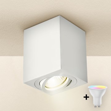 Brilagi - LED RGBW dimmelhető spotlámpa MIA 1xGU10/4,8W/230V 3000K 100x80 mm fehér + távirányító