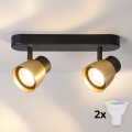 BRILAGI - LED RGBW dimmelhető spotlámpa NUGGET 2xGU10/4,8W/230V 3000K fekete/arany + távirányító