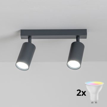 Brilagi - LED RGBW dimmelhető spotlámpa SELE 2xGU10/6,5W/230V 2700-6500K antracit