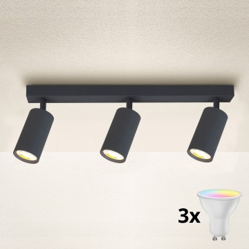 Brilagi - LED RGBW dimmelhető spotlámpa SELE 3xGU10/4,8W/230V 3000K antracit + távirányító