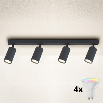 Brilagi - LED RGBW dimmelhető spotlámpa SELE 4xGU10/4,8W/230V 3000K antracit + távirányító