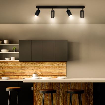 Brilagi - LED RGBW dimmelhető spotlámpa SELE 4xGU10/4,8W/230V 3000K fekete/arany + távirányító