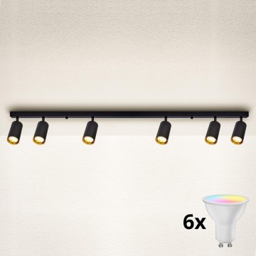 Brilagi - LED RGBW dimmelhető spotlámpa SELE 6xGU10/6,5W/230V 2700-6500K fekete/arany